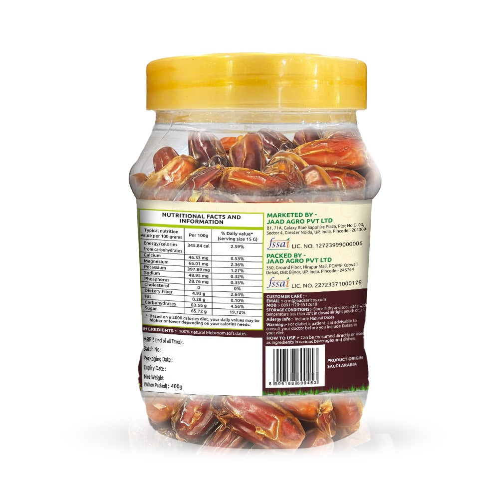 Date Mabroom Premium Jumbo Natural Soft Amno Pure -Pet Jar 400G Pack