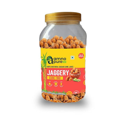 Jaggery Cube 100G Natural Sugarcane Amno Pure -Pet Jar 900G Pack