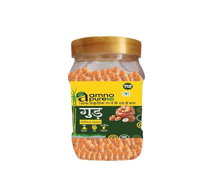 Jaggery with Coconut 10G Cube Natural Sugarcane Amno Pure - Pet Jar 900G Pack