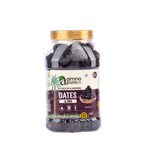 Date Ajwa Medium Natural Soft  Amno Pure- Pet Jar 850G Pack