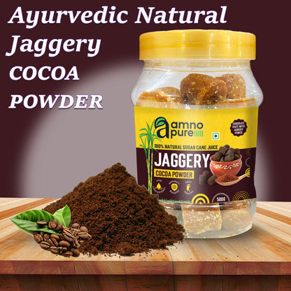 Jaggery with Cocoa 10G Cube Natural Sugarcane Amno Pure - Pet Jar 500G Pack