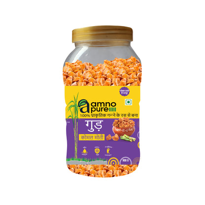 Jaggery Soft Pearls/Komal Moti- Natural Sugarcane Amno Pure -Pet Jar  900G Pack