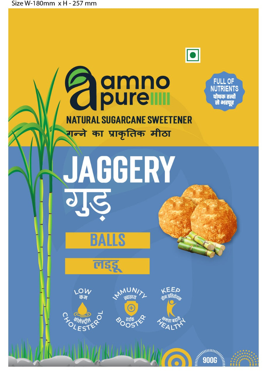 Jaggery ball  Natural Sugarcane Amno Pure -Pouch 900G Pack