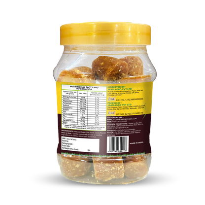 Jaggery with Cocoa 10G Cube Natural Sugarcane Amno Pure - Pet Jar 500G Pack