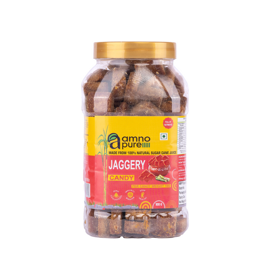 Jaggery Candy 10G Natural Sugarcane Amno Pure -Pet Jar 900G Pack