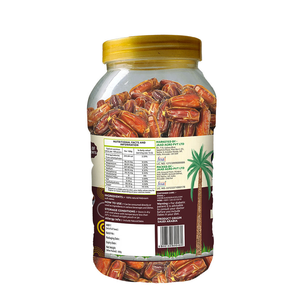 Date Mabroom Premium Jumbo Natural Soft  Amno Pure -Pet Jar  800G Pack